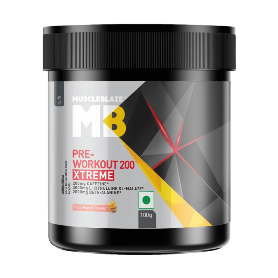 MuscleBlaze PRE Workout 200 Xtreme, 100 g - 15 Servings - Nutristar