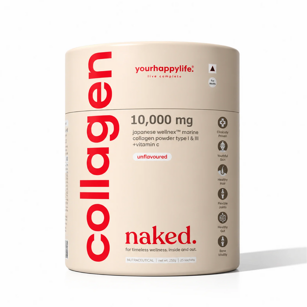 YourHappyLife Collagen Naked | Marine Collagen Peptides 10,000mg | Unflavored | 25 Servings