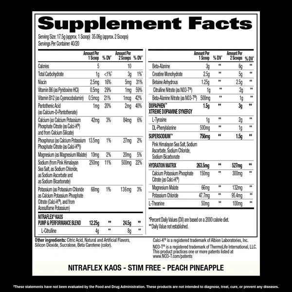 GAT Nitraflex Kaos - 40 Servings (Stim-Free)