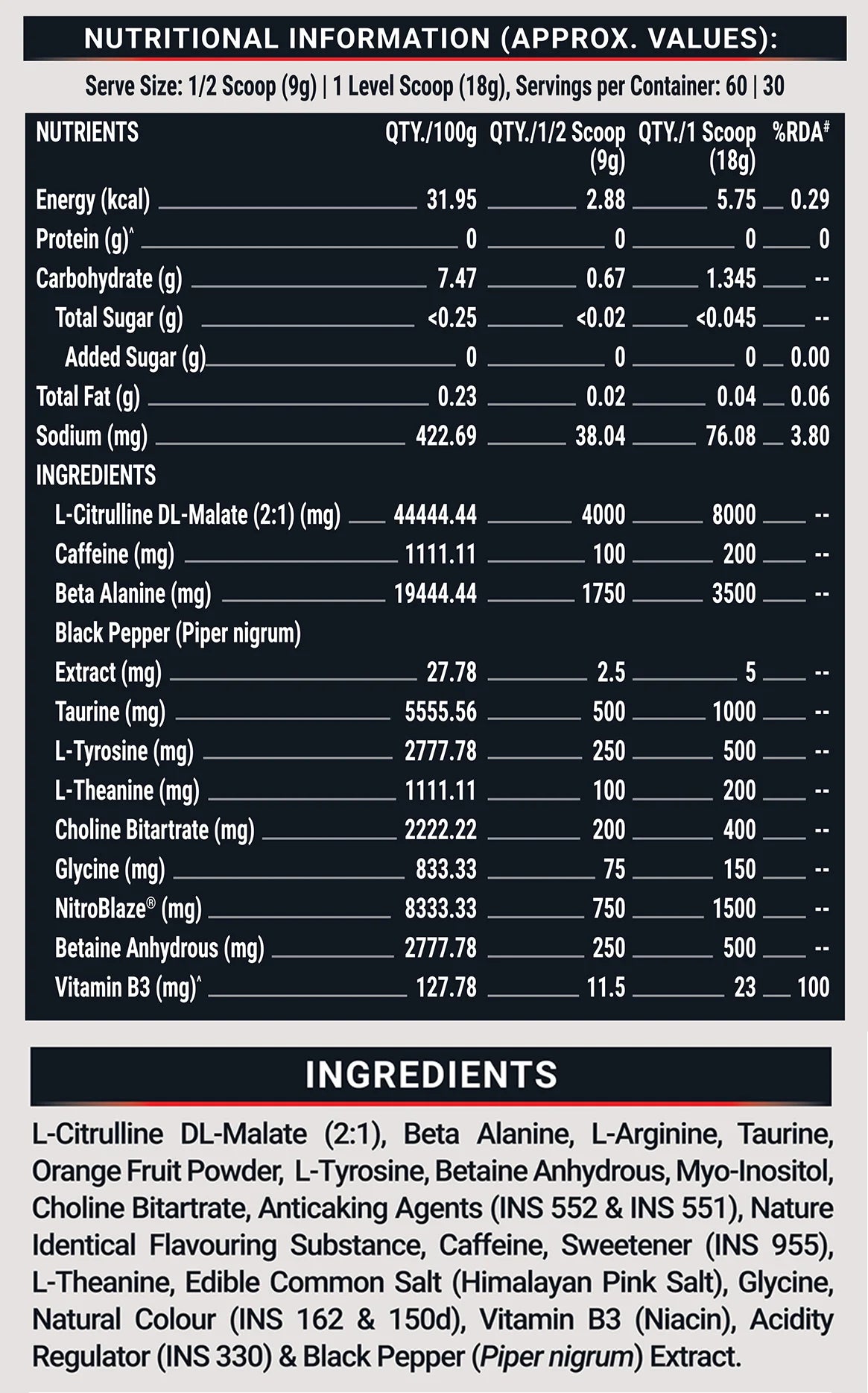 MuscleBlaze Pre-Workout WrathX - 30 Servings