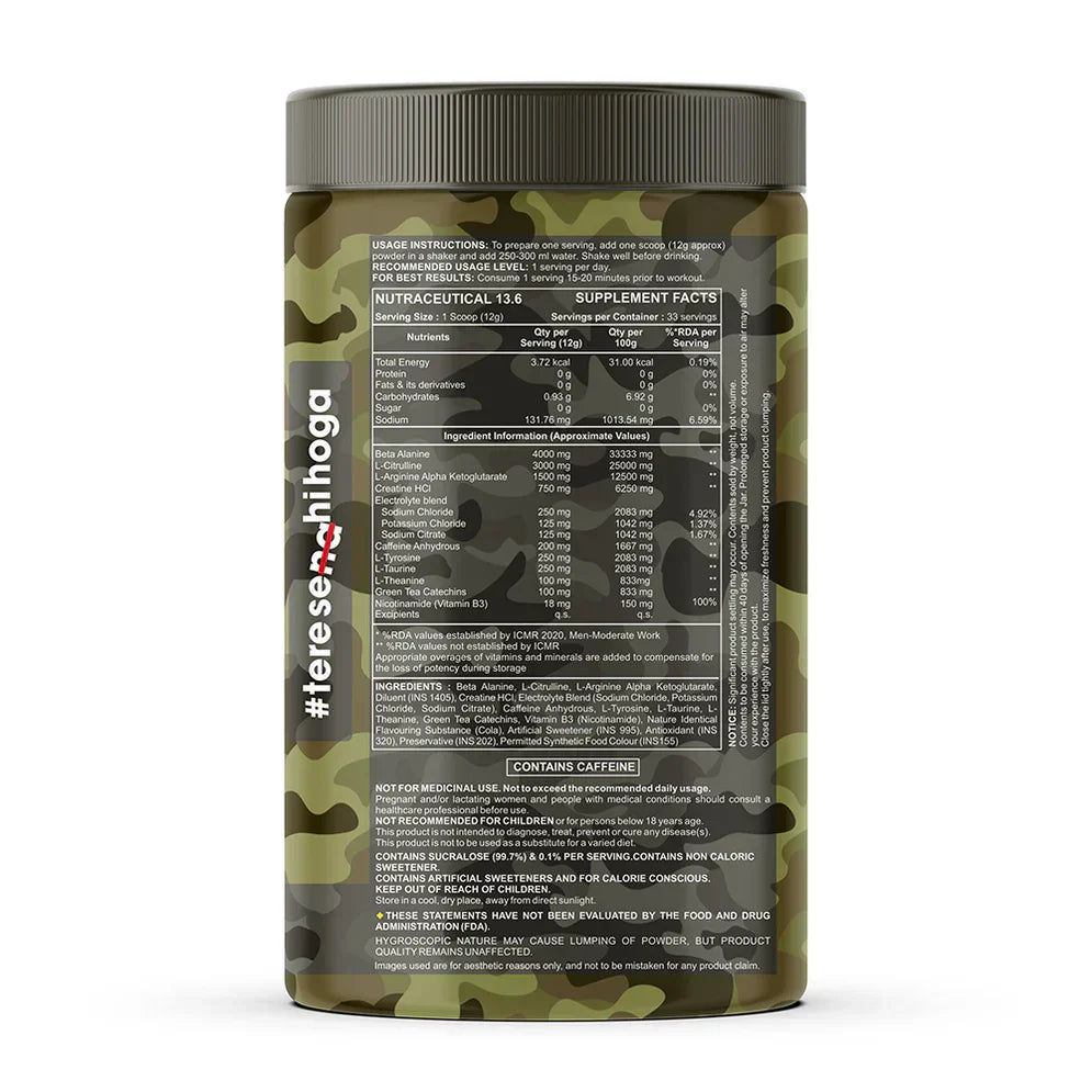 Bigflex Nuke Pre-Workout Powder | Energy & Workout Support | 400g (33 Servings)