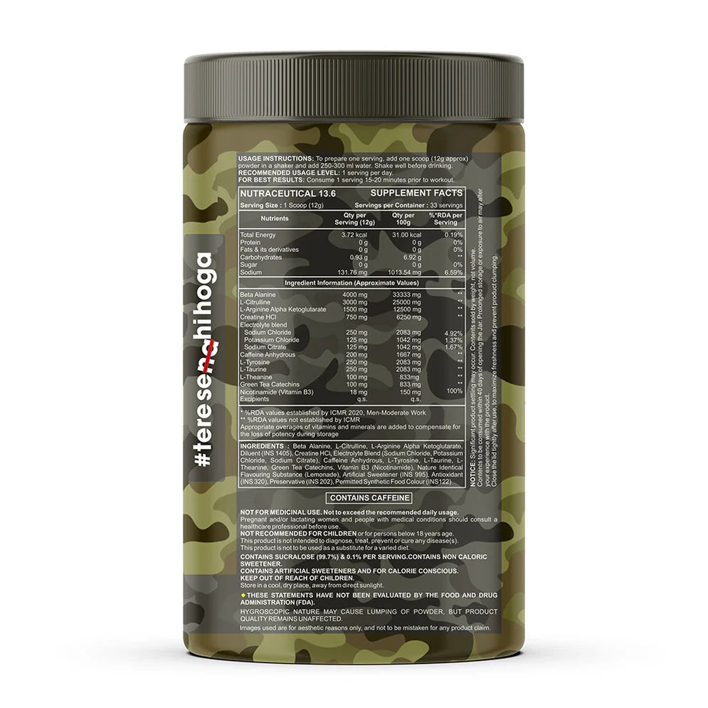 Bigflex Nuke Pre-Workout Powder | Energy & Workout Support | 400g (33 Servings)
