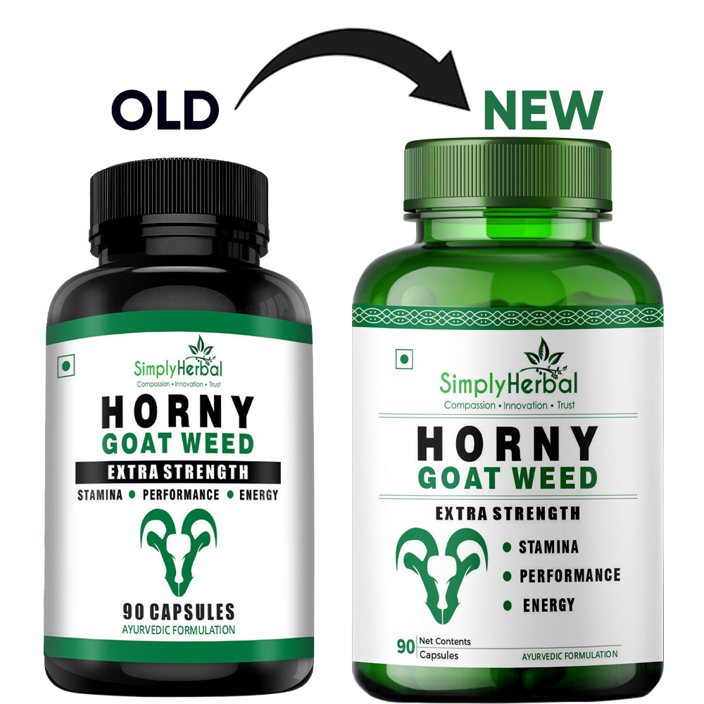 Simply Herbal Horny Goat Weed | Maca Root Extract | 90 Veg Capsules