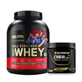 Optimum Nutrition (ON) Gold Standard 100% Whey 5 Lbs + Nutristar Micronized CREA Gold Creatine Monohydrate 250g (83 Servings) - Gold Standard Muscle Growth Combo
