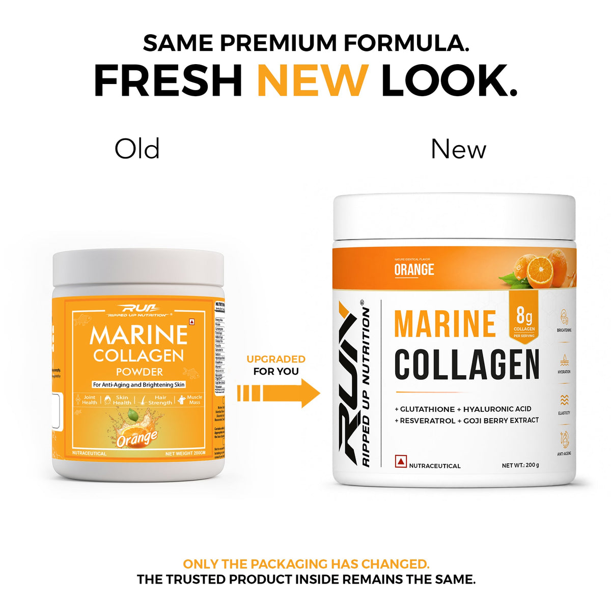 Ripped Up Nutrition Marine Collagen | 8.9g Collagen with Glutathione & Goji Berry | 200g, 20 Servings