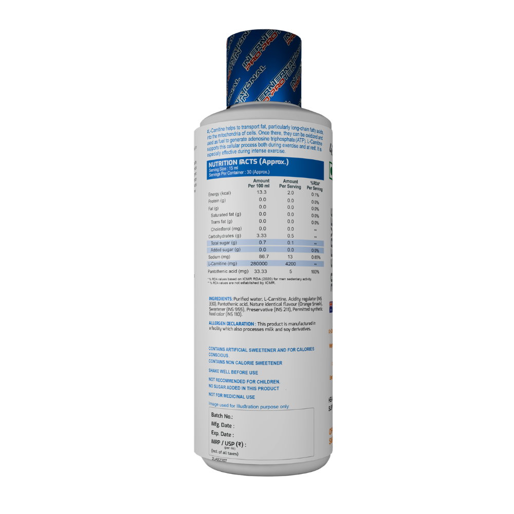 International Protein L-Carnitine 4200mg Liquid 450ml | 30 Servings