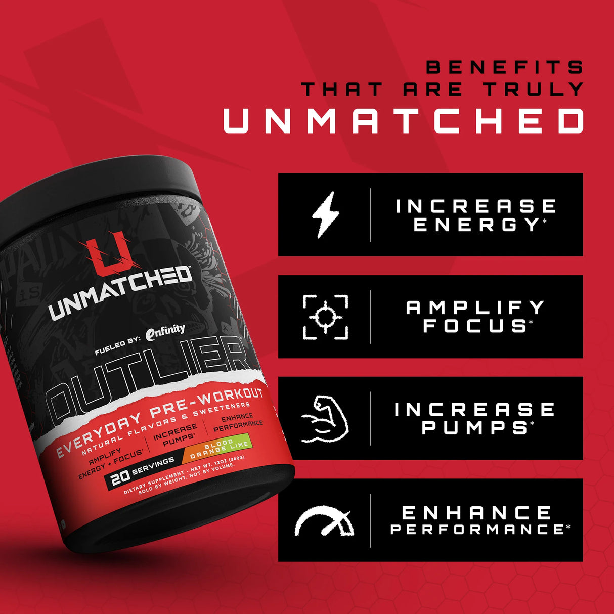 Unmatched Outlier Pre-Workout, 20 Servings