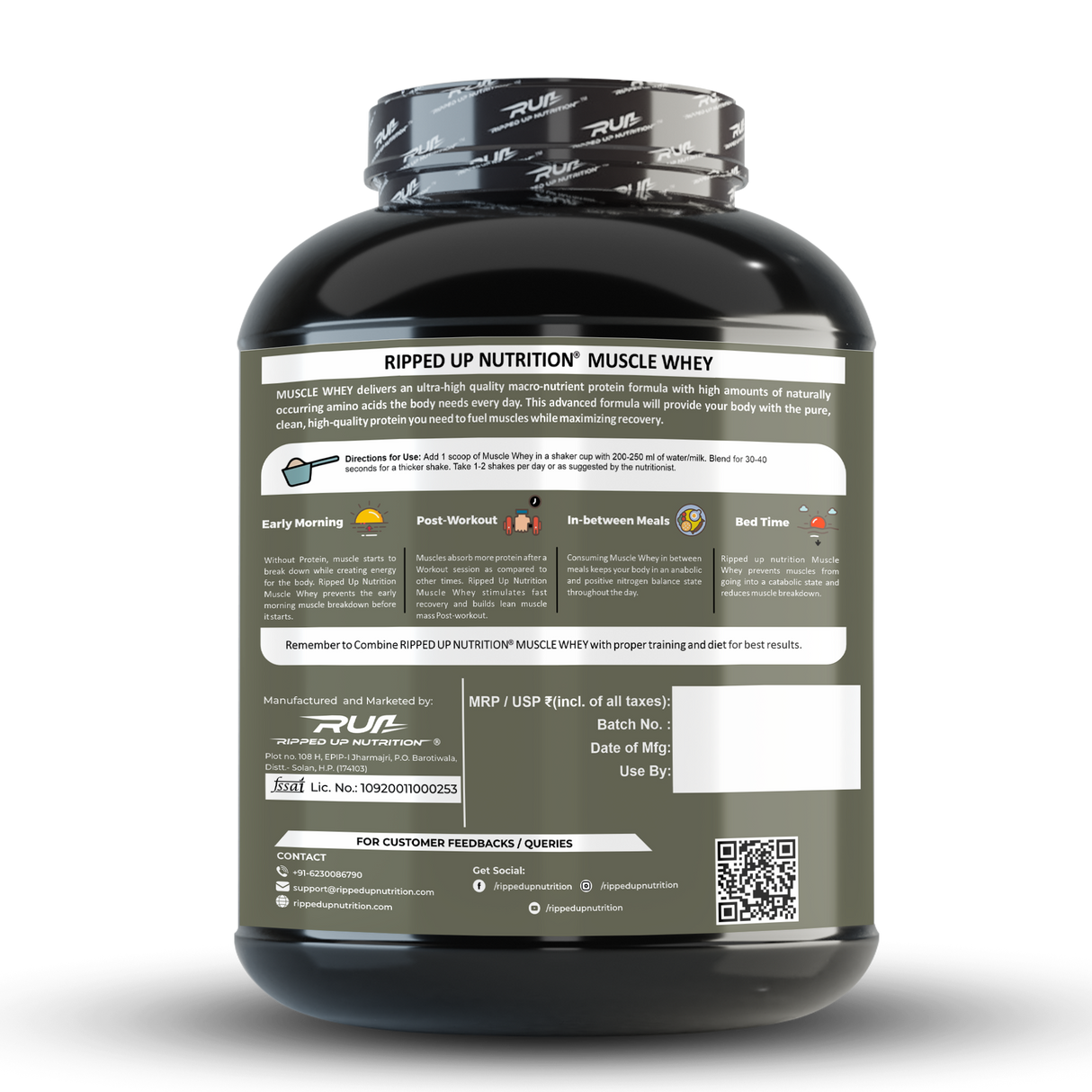 Ripped Up Nutrition Muscle Whey 1.8 Kg, 50 Servings