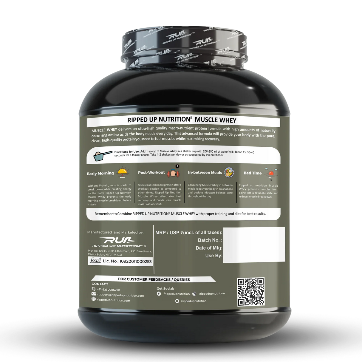 Ripped Up Nutrition Muscle Whey 1.8 Kg, 50 Servings