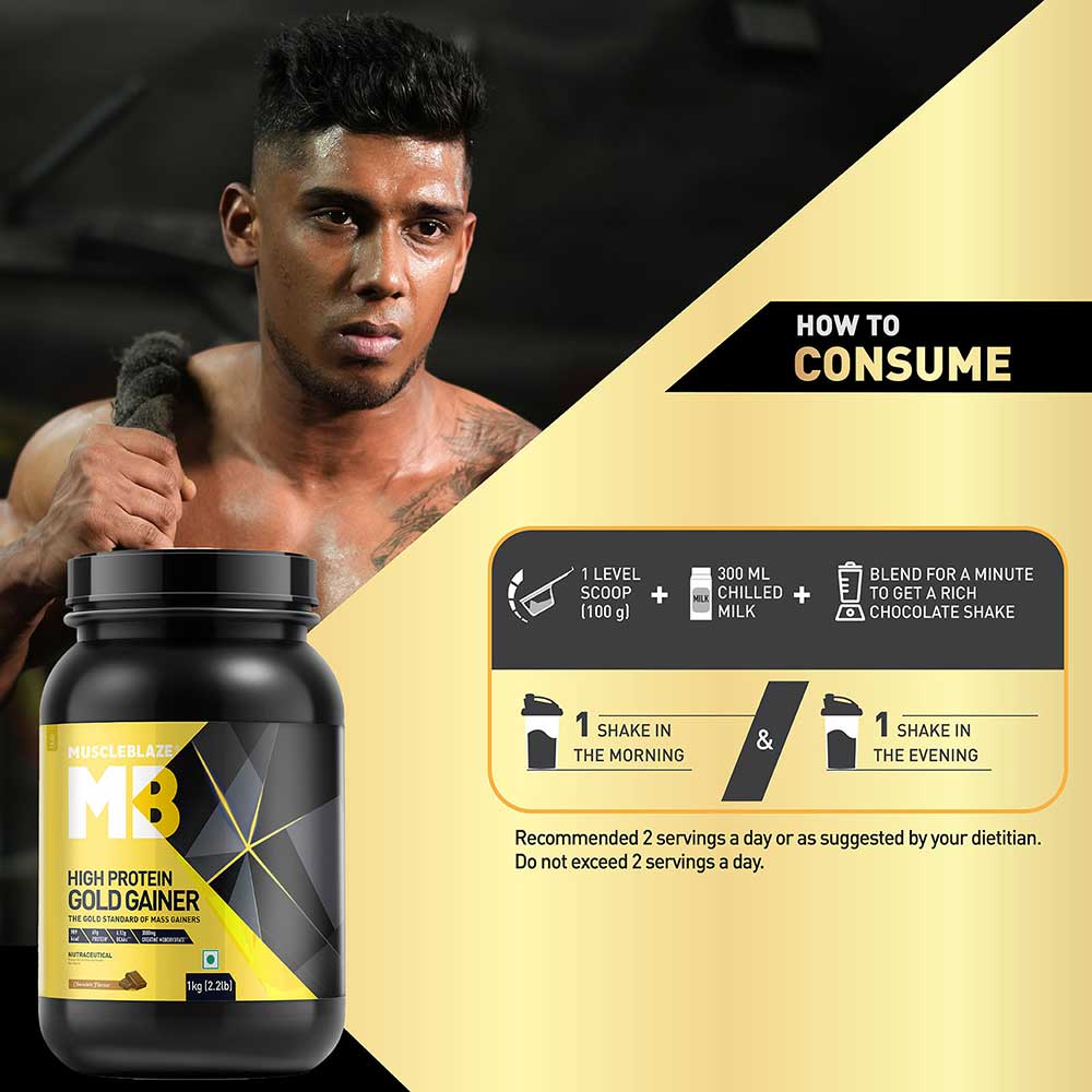 MuscleBlaze High Protein Gold Mass Gainer - 1 Kg