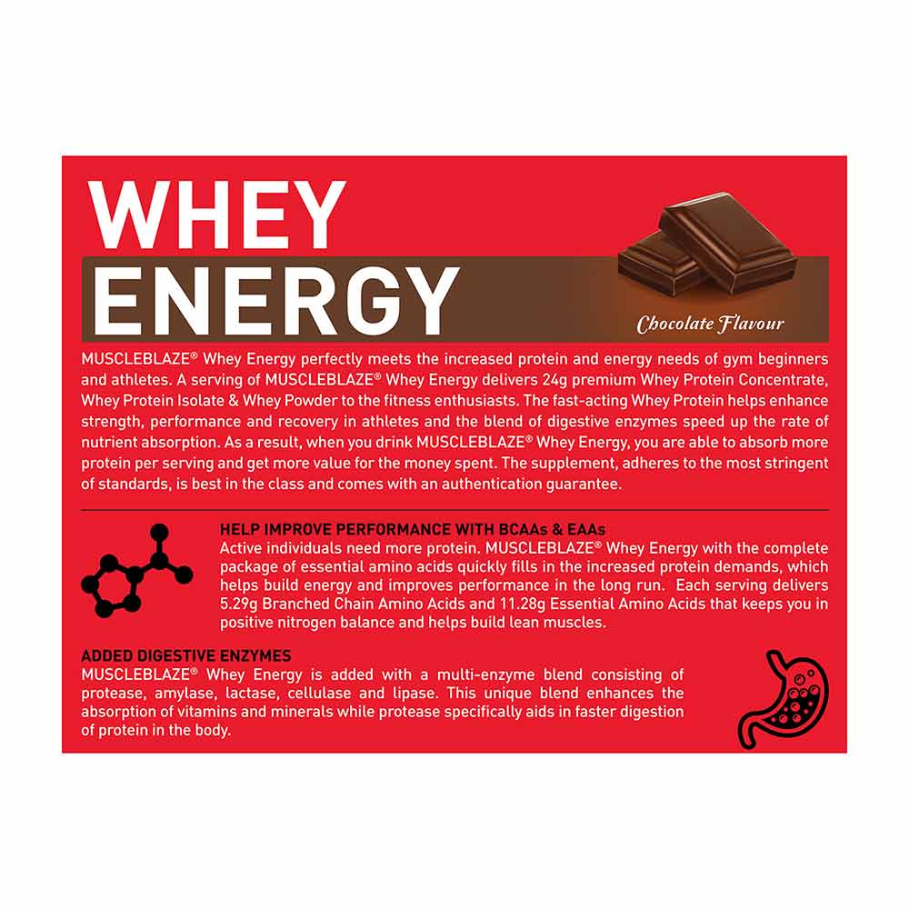 MuscleBlaze Whey Energy 100% Whey Protein Blend 4.4 Lbs