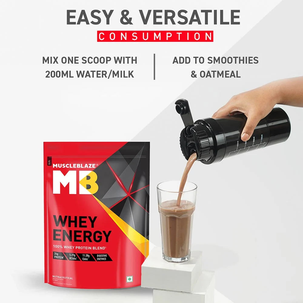 MuscleBlaze Whey Energy 100% Whey Protein Blend 4.4 Lbs