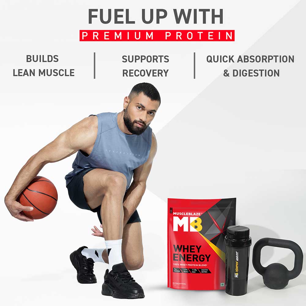 MuscleBlaze Whey Energy 100% Whey Protein Blend 4.4 Lbs