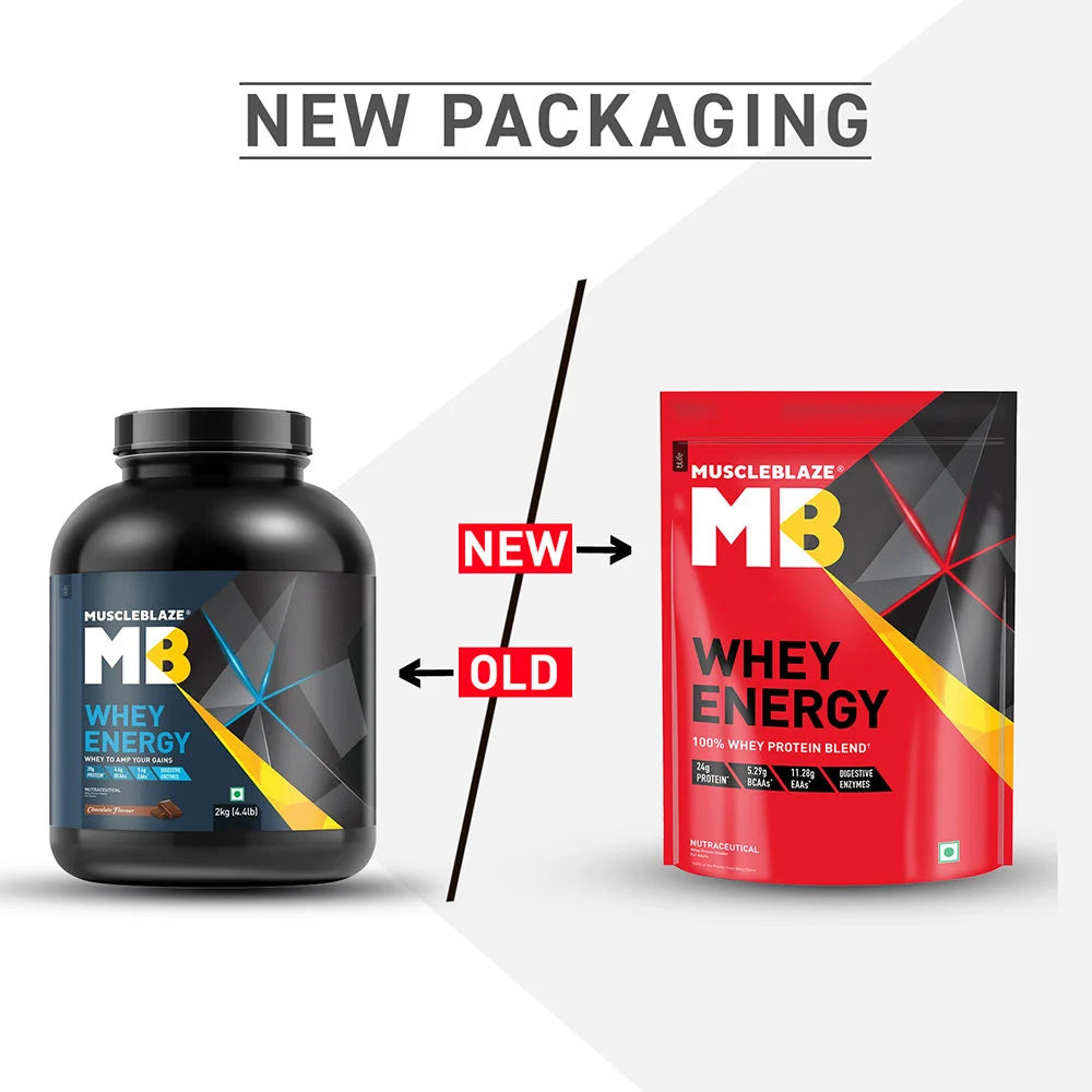 MuscleBlaze Whey Energy 100% Whey Protein Blend 4.4 Lbs