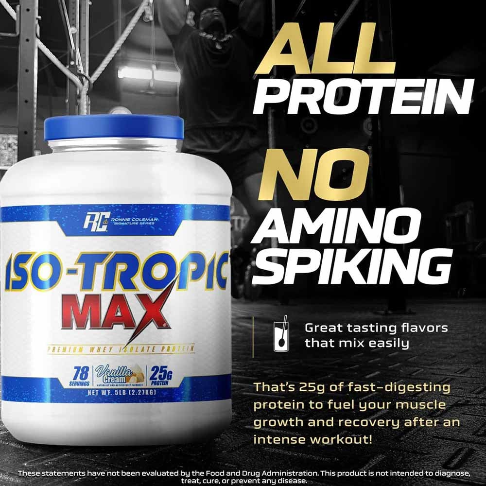 Ronnie Coleman Iso-Tropic Max Protein Powder 2.27kg Whey Isolate | 75 Servings (Imported)