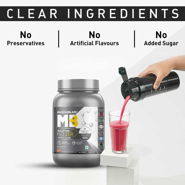 MuscleBlaze Biozyme Iso-Zero Low Carb Whey Protein Isolate - 1 Kg