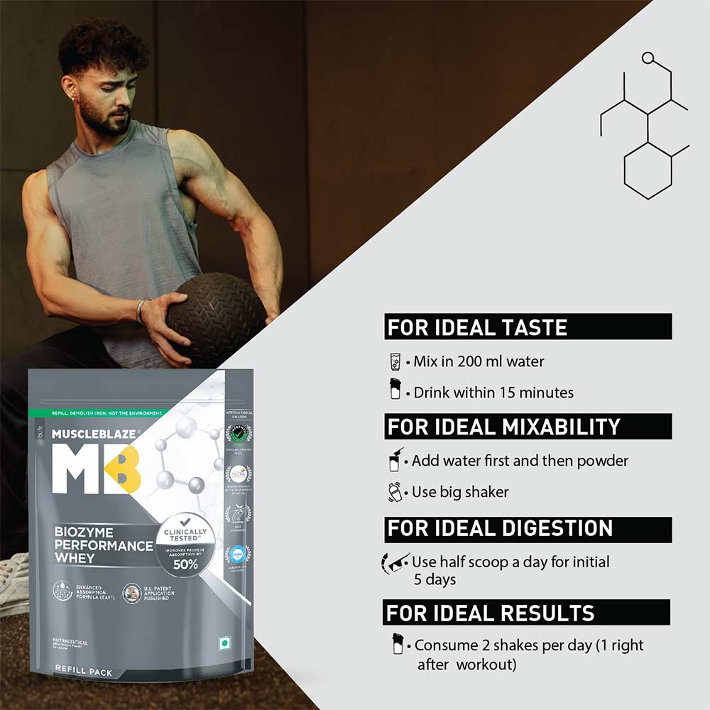 Muscleblaze Biozyme Performance Whey - 2.2 Lbs (Refill Pack)