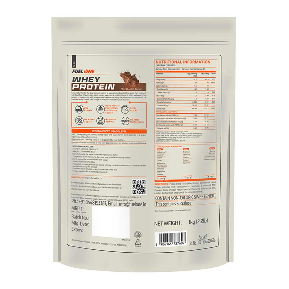 Fuel One Whey Protein Powder | 1 kg (2.2 lb) | 25 Servings