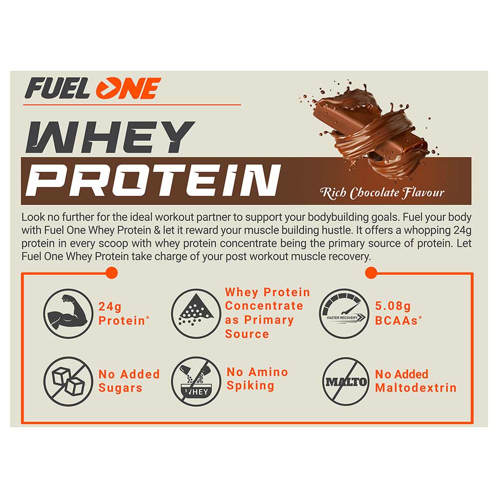 Fuel One Whey Protein Powder | 1 kg (2.2 lb) | 25 Servings