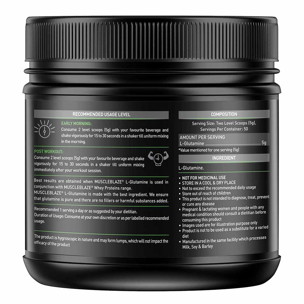 MuscleBlaze Micronized L-Glutamine - 250 g