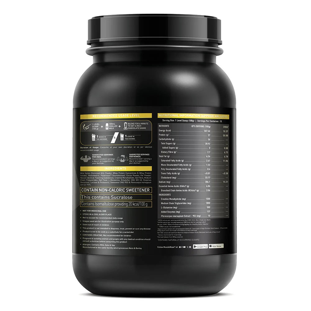 MuscleBlaze High Protein Gold Mass Gainer - 1 Kg