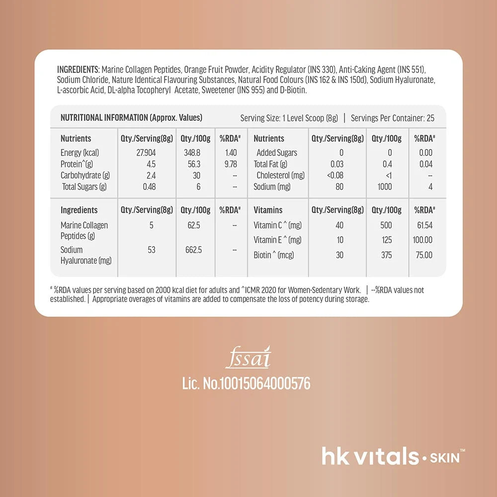 HK Vitals Skin Radiance Collagen, 25 Servings - 200 Gm
