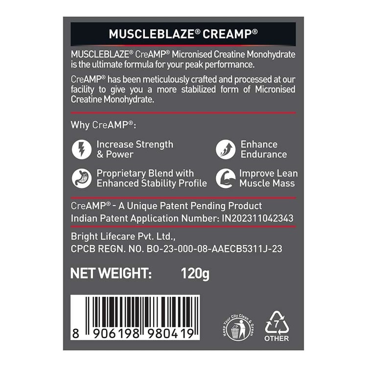 MuscleBlaze Creatine Monohydrate CreAMP 100gm