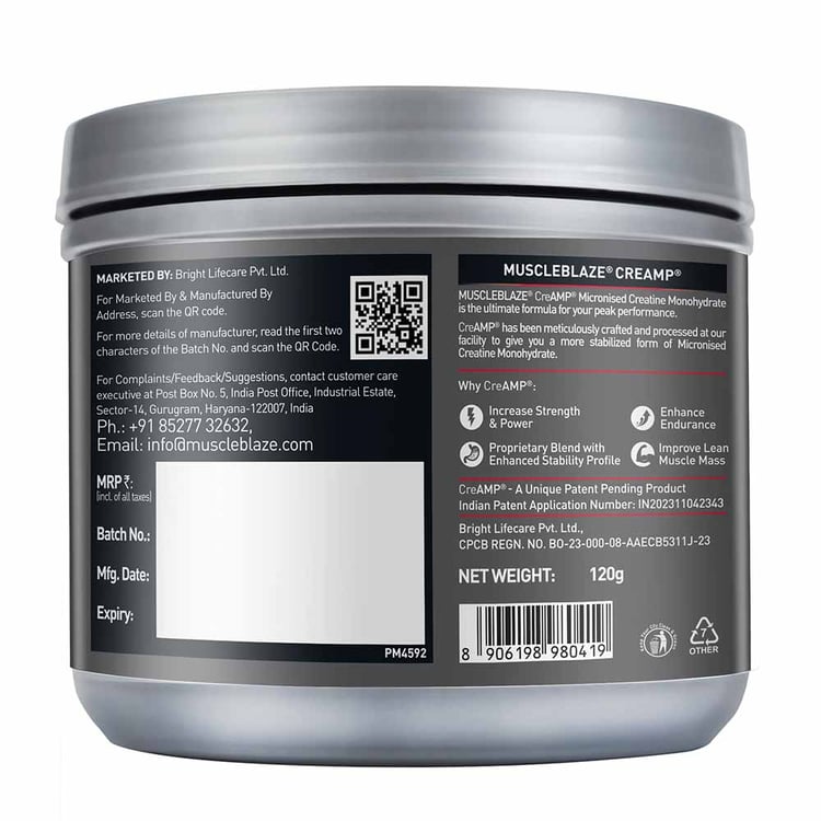 MuscleBlaze Creatine Monohydrate CreAMP 100gm