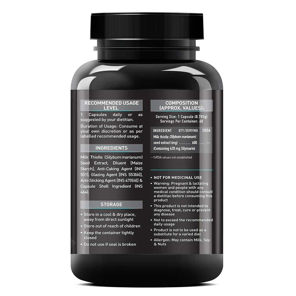 MuscleBlaze Milk Thistle Support Liver Health - 60 Capsules