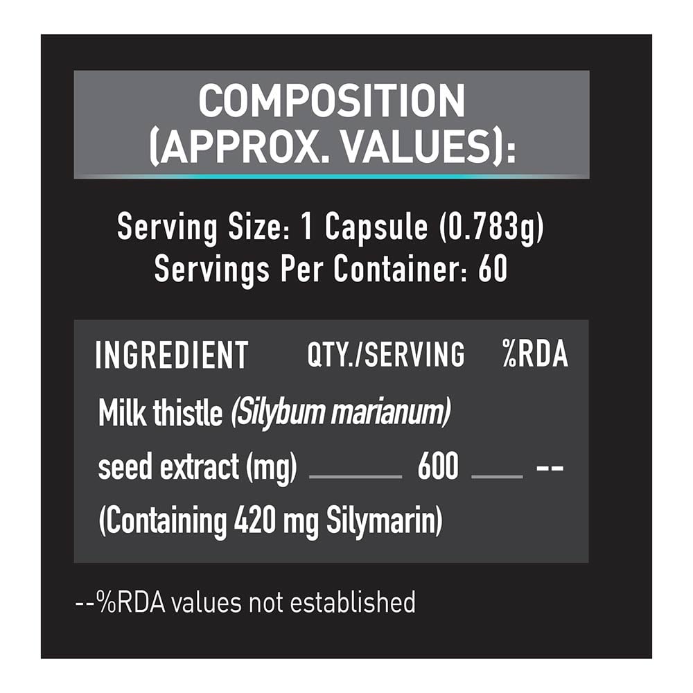 MuscleBlaze Milk Thistle Support Liver Health - 60 Capsules