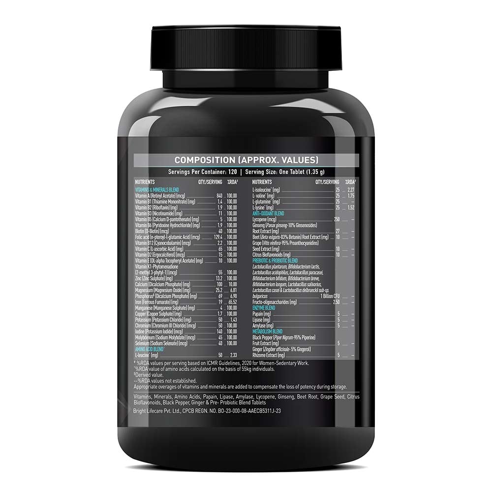 MuscleBlaze MB-VITE Daily Multivitamin - 120 Tablet
