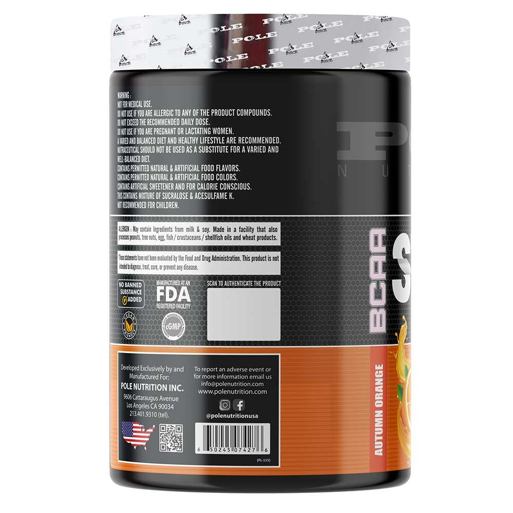 Pole Nutrition BCAA Stroke Endurance, Recovery, and Hydration 420g | 2G Citrulline Malate | 2.5g Glutamine | 30 Servings