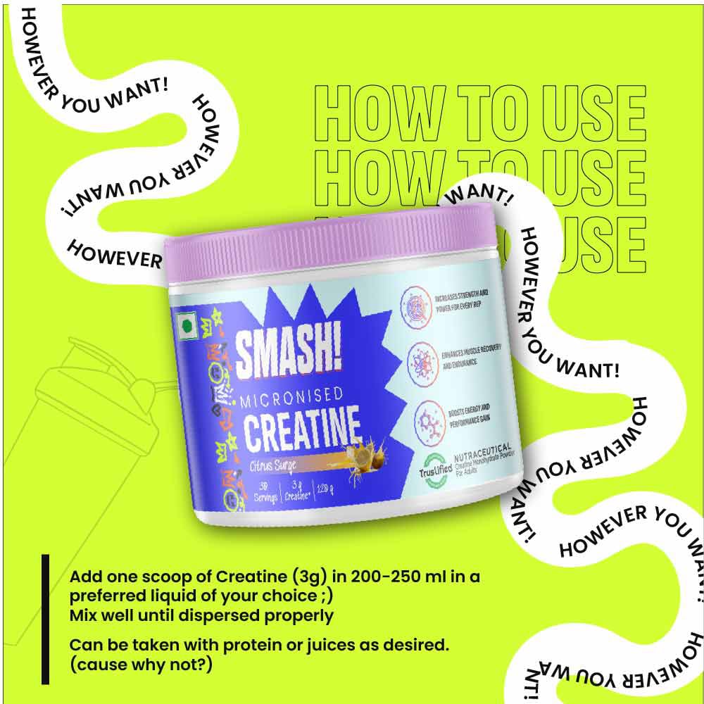 Smash Micronised Creatine Monohydrate, 120 g