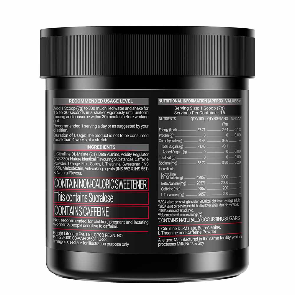 MuscleBlaze PRE Workout 200 Xtreme, 100 g - 15 Servings