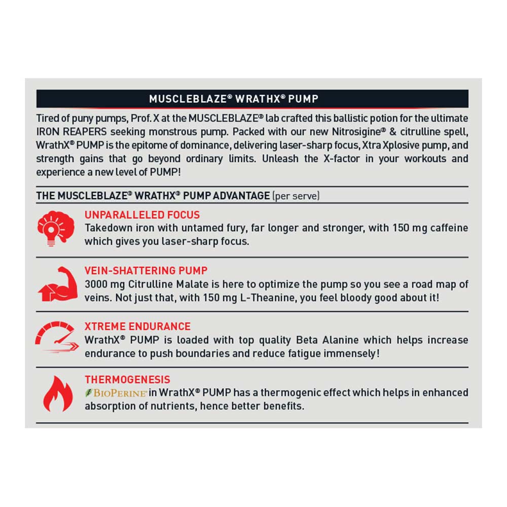 MuscleBlaze WrathX Pump - 30 Servings