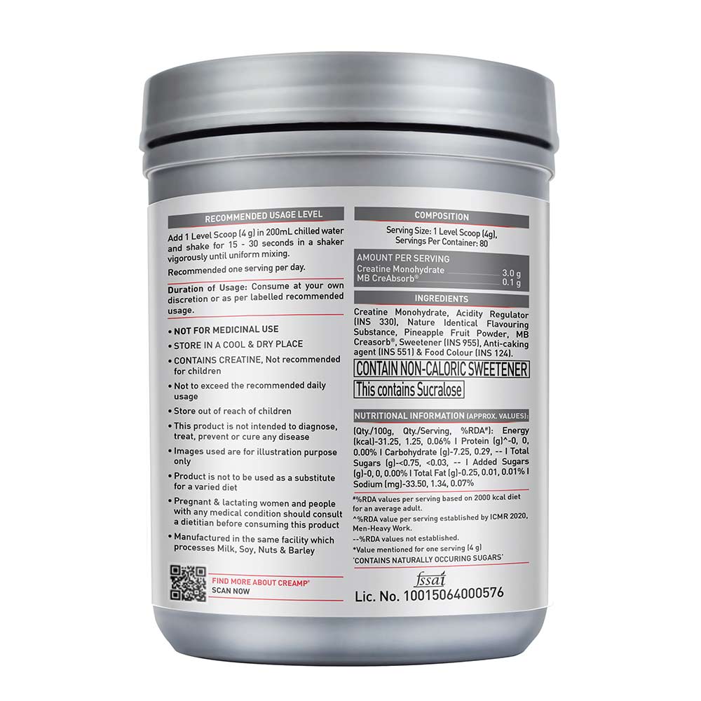MuscleBlaze Creatine Monohydrate CreAMP - 80 Servings