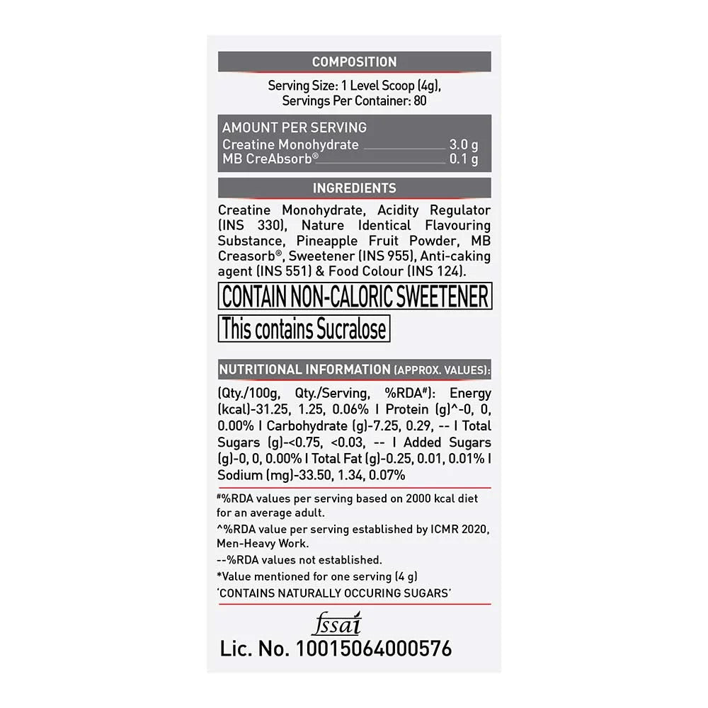 MuscleBlaze Creatine Monohydrate CreAMP - 80 Servings