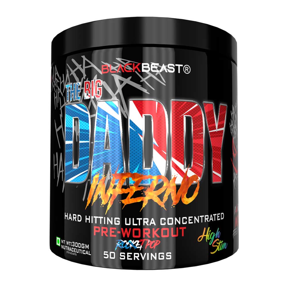 Black Beast Big Daddy Inferno Pre-Workout | Citrulline Malate & Beta Alanine | 300g