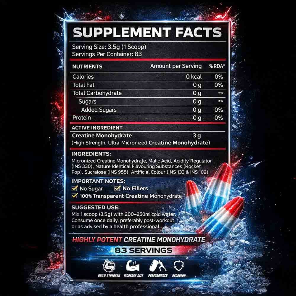 Black Beast Creatine Monohydrate Powder 290g | 83 Servings