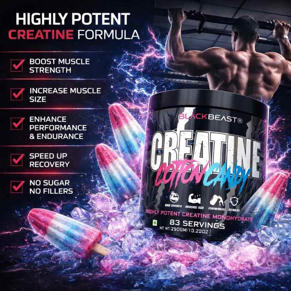 Black Beast Creatine Monohydrate Powder 290g | 83 Servings