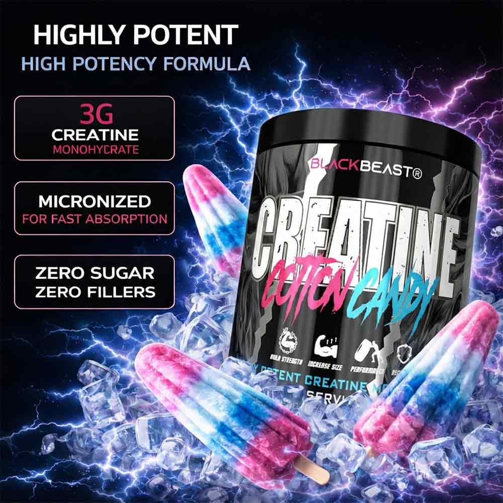 Black Beast Creatine Monohydrate Powder 290g | 83 Servings