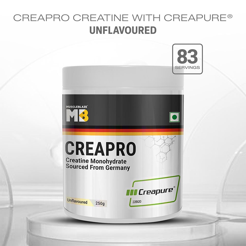 MuscleBlaze Creapro Creatine Powder 250g | Creapure® | 62 Servings