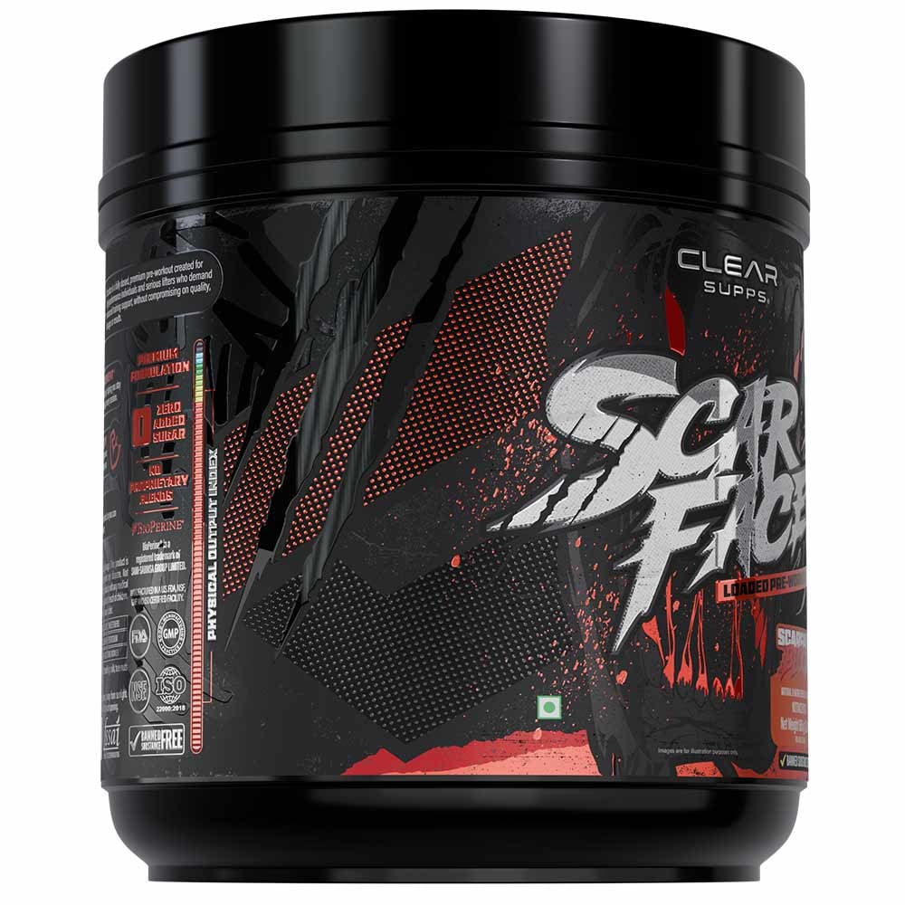 Clear Supps Scarface Fully Loaded Pre-Workout Powder 605g | Creatine, Citrulline & Beta-Alanine | 50 Servings