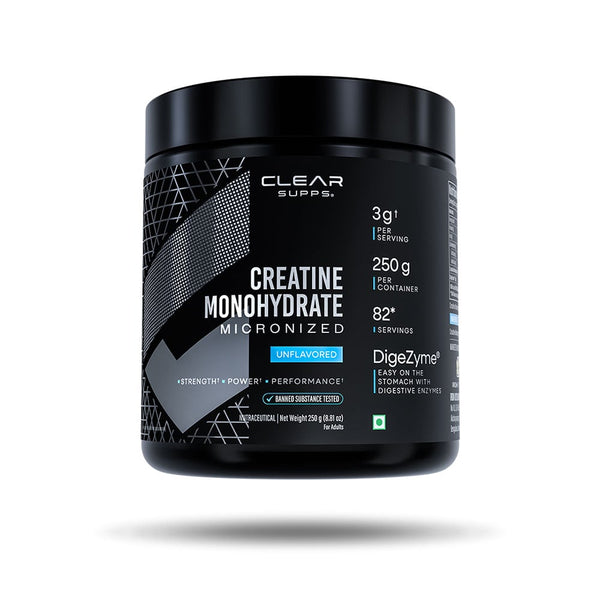 Clear Supps Creatine Monohydrate Micronized with DigeZyme 250g | Unflavoured