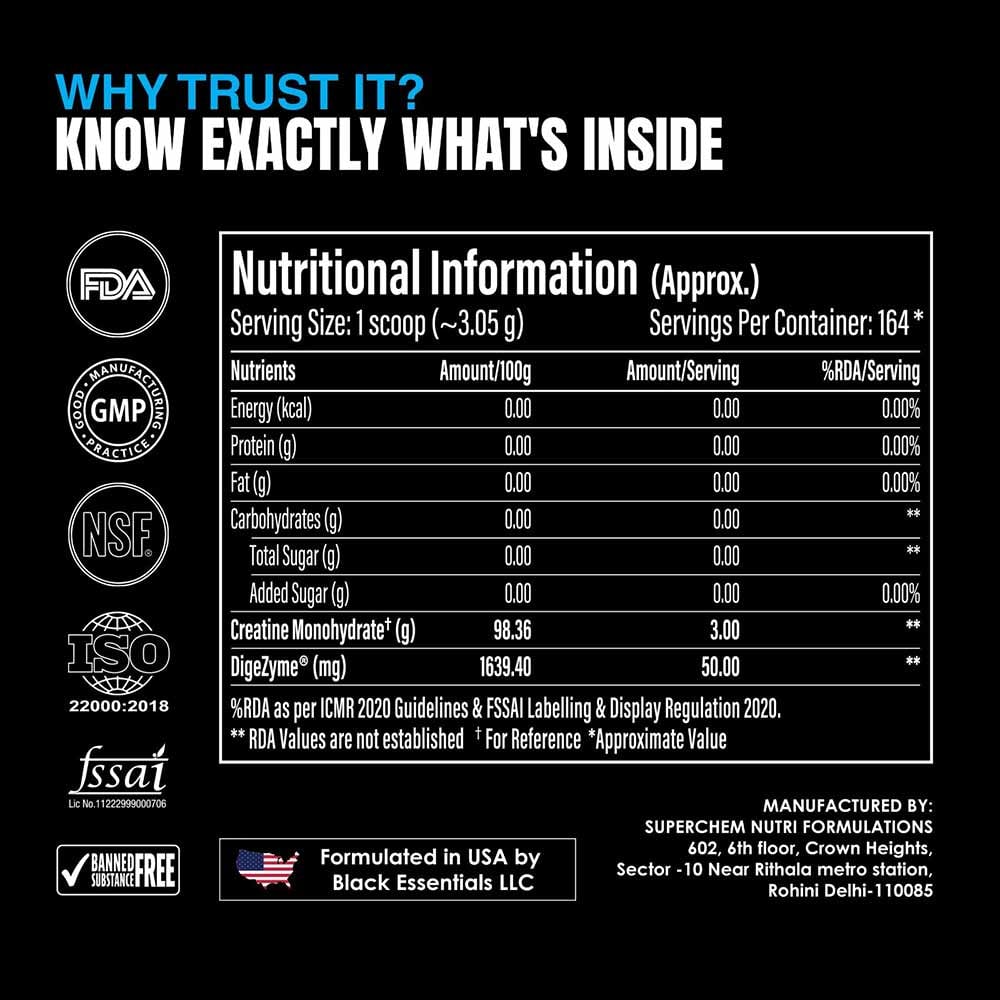 Clear Supps Creatine Monohydrate Micronized with DigeZyme 250g | Unflavoured