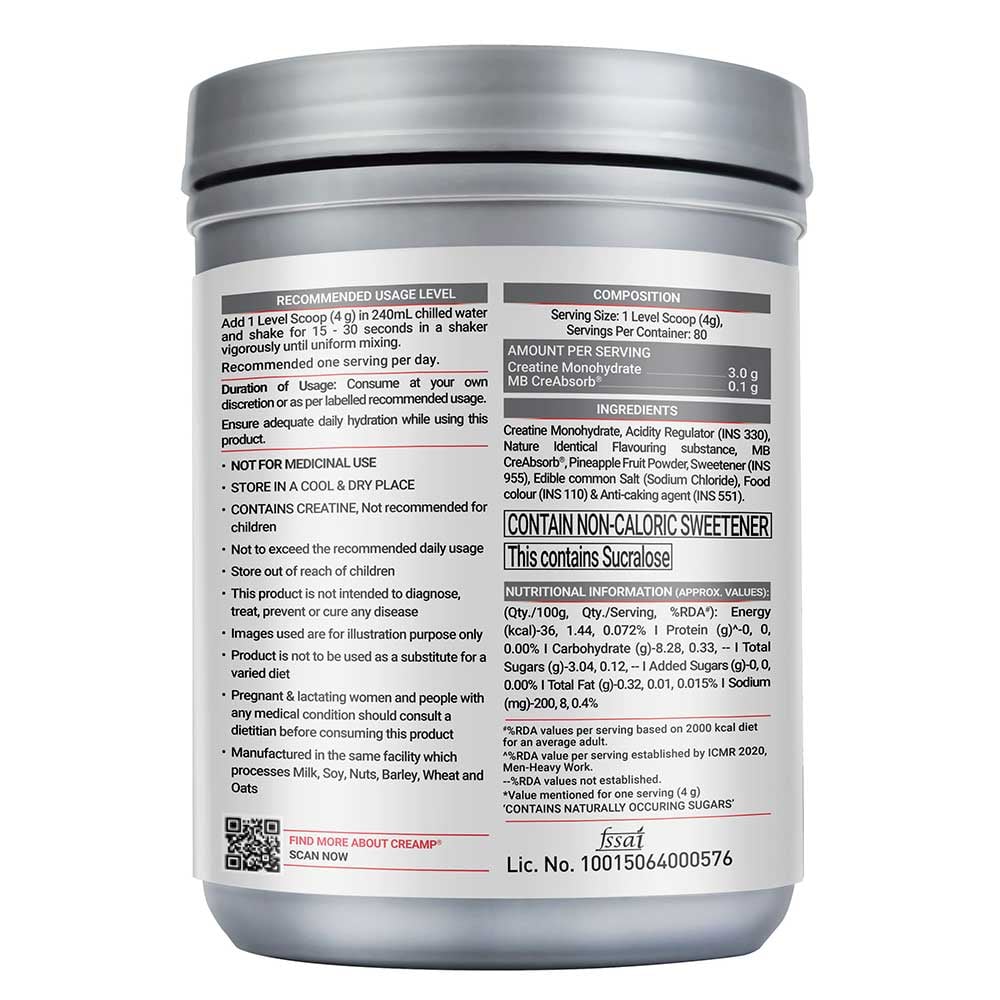 MuscleBlaze Creatine Monohydrate CreAMP - 80 Servings