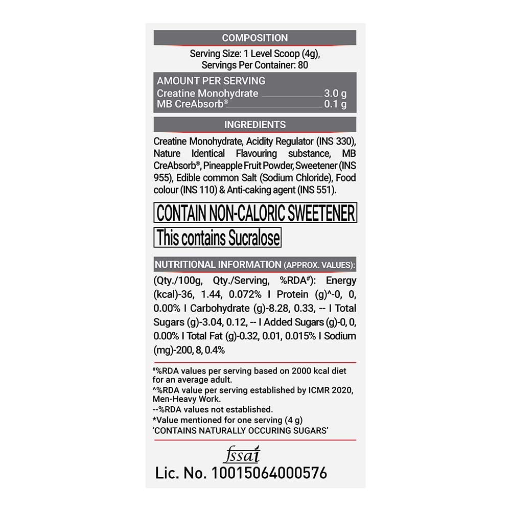 MuscleBlaze Creatine Monohydrate CreAMP - 80 Servings