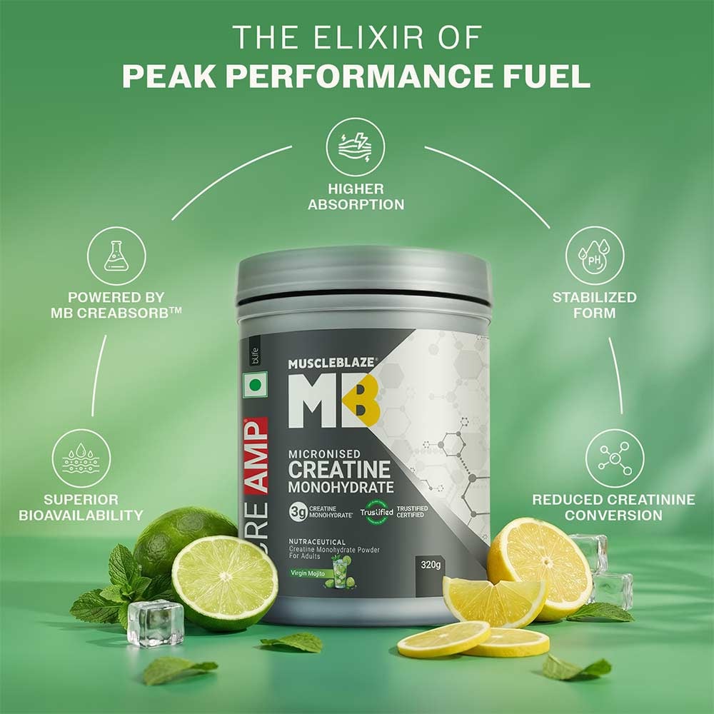 MuscleBlaze Creatine Monohydrate CreAMP - 80 Servings