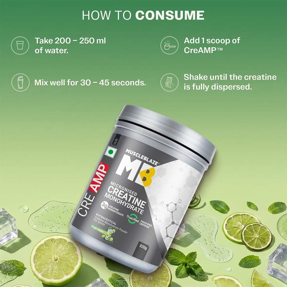 MuscleBlaze Creatine Monohydrate CreAMP - 80 Servings