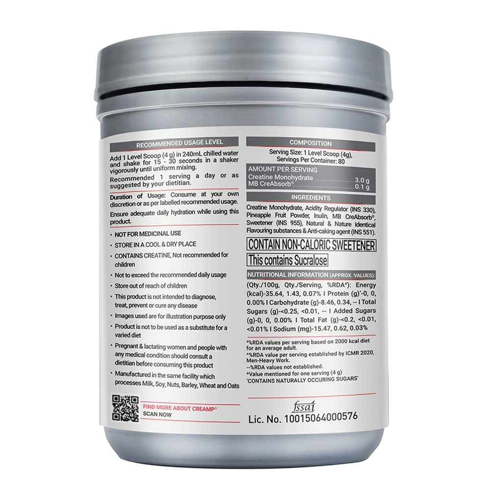 MuscleBlaze Creatine Monohydrate CreAMP - 80 Servings